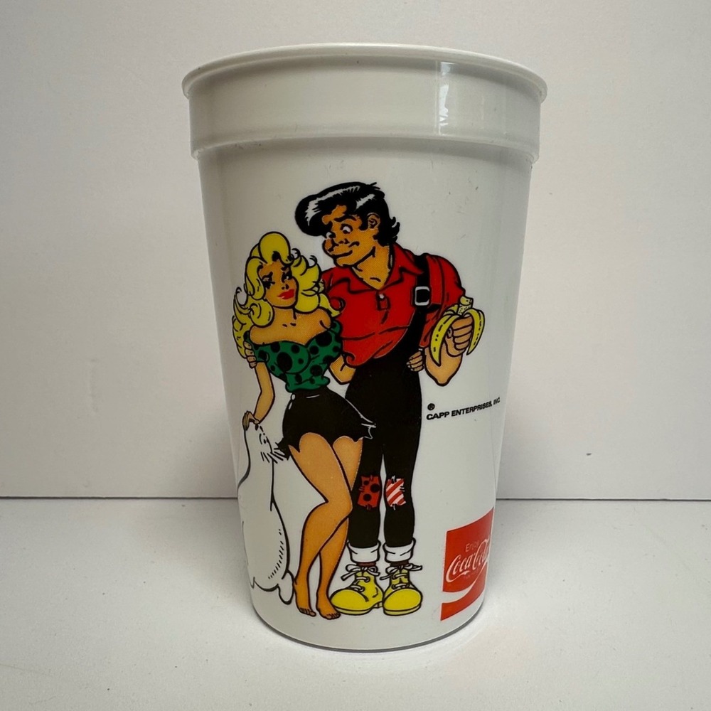 Vintage Coca Cola Dogpatch USA Plastic Cup Li'l Abner Daisy Mae 1970s Theme Park